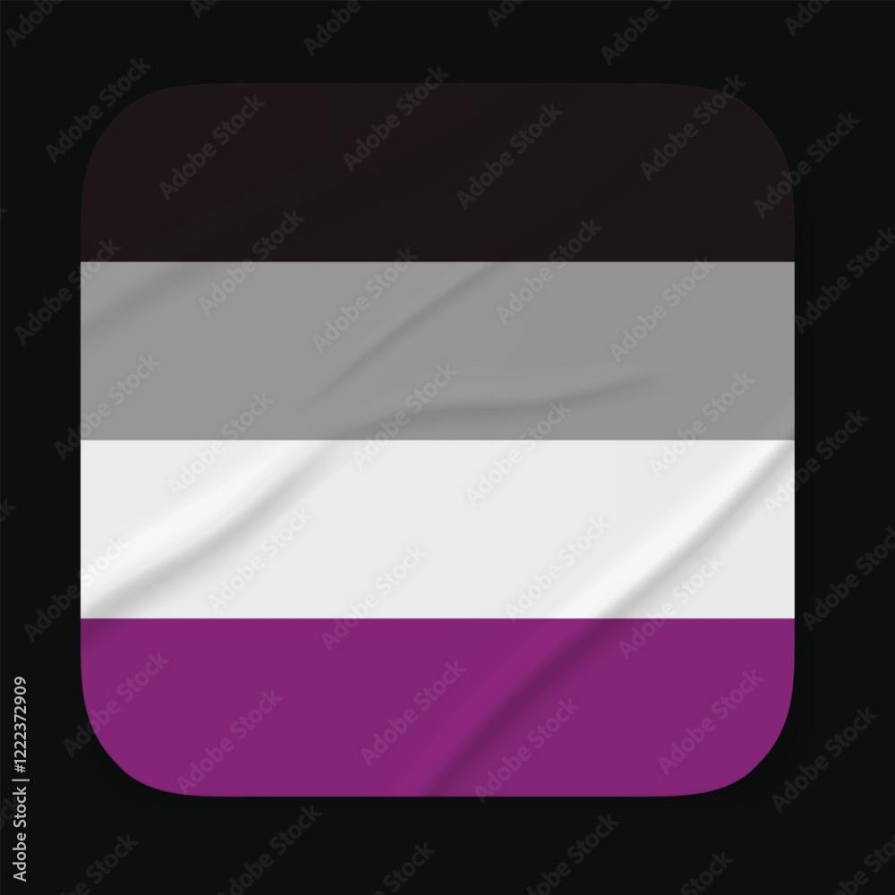 Asexual Flag Stickers. Glue-on, wrinkled stickers or labels Asexual Flag Stickers. Glue-on, wrinkled stickers or labels