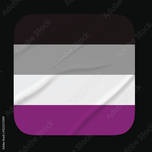 Free Download Asexual Flag Stickers. Glue-on, wrinkled stickers or labels	 - GFXLoad