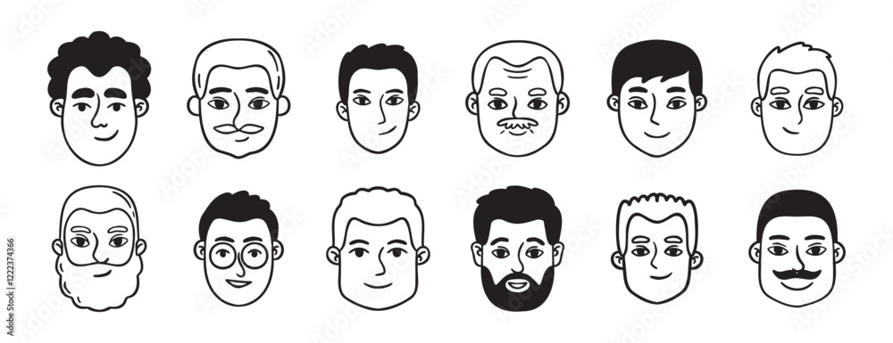 men portraits male doodles set doodle hand drawn icon set. Outline drawing man heads and faces line clipart symbol collection. men portraits male doodles set doodle hand drawn icon set. Outline drawing man heads and faces line clipart symbol collection.