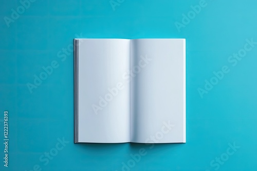 Flawless Picture of Blank White Thin Close Magazine , A6 Top View