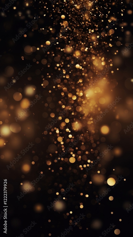 Shimmering golden particles background light dark. Shimmering golden particles background light dark.