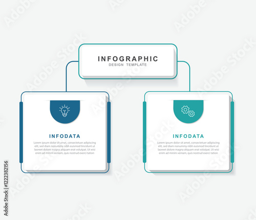  Vector Infographic label design template with icons and 2 options or steps. for your business data. Vector Illustration.