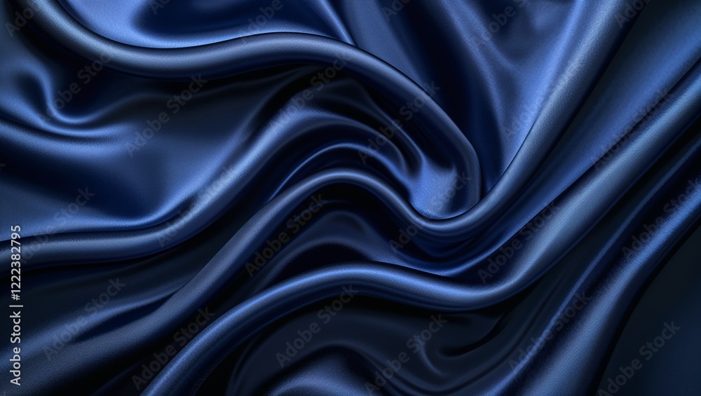 Fototapeta premium Deep Blue Satin with Elegant Flow