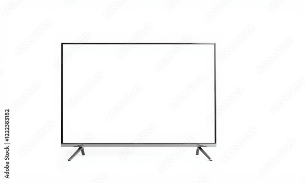 Modern television mockup with sleek design and minimalistic frame, perfect for showcasing digital content or advertisements Modern television mockup with sleek design and minimalistic frame, perfect for showcasing digital content or advertisements