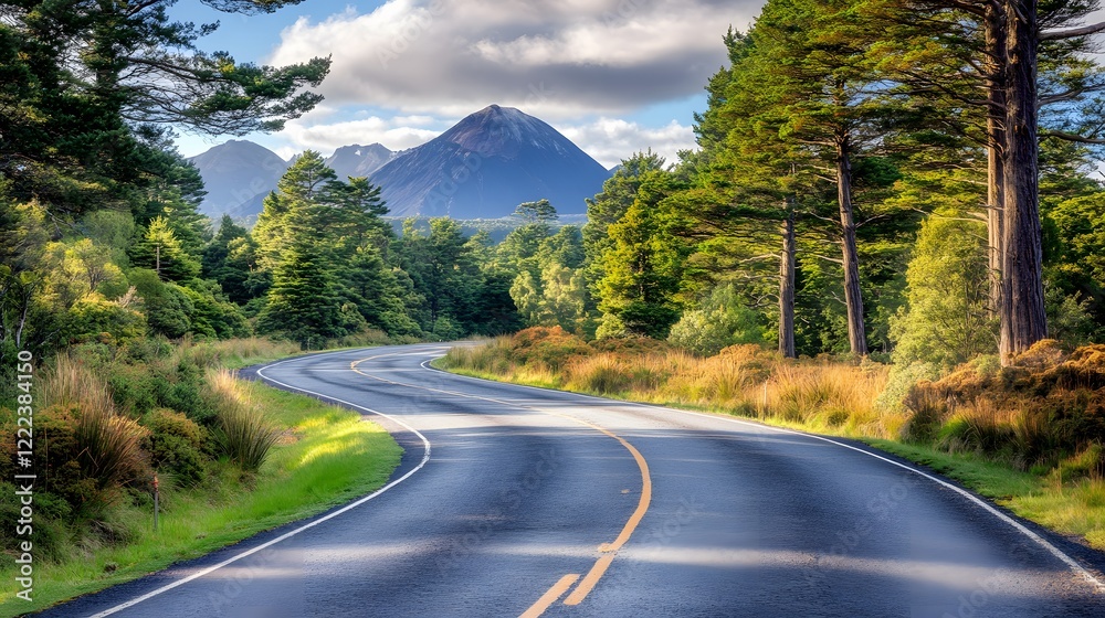 Fototapeta premium Scenic Winding Road Mountain Landscape Photography