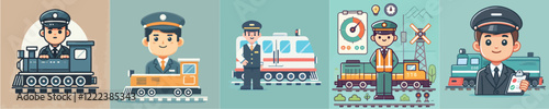 Train driver vector collection