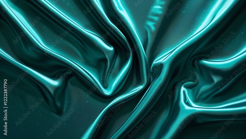 Fototapeta premium Teal Satin Folds of Luxury
