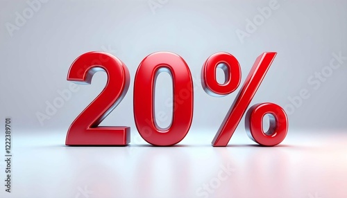 3d red text of discount sale on white
 photo