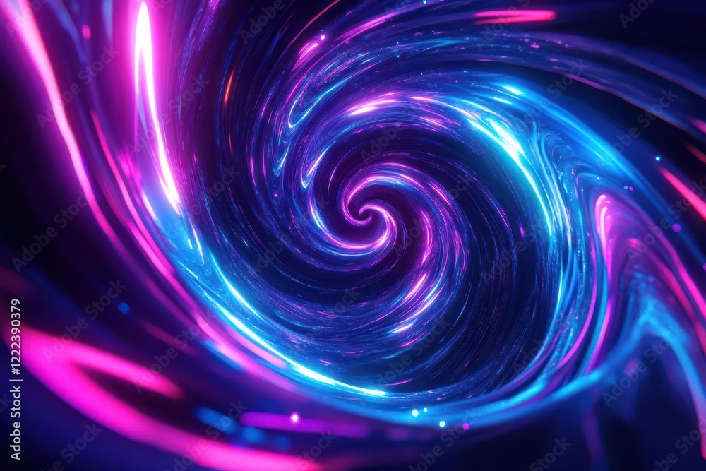 a mesmerizing fractal pattern spiraling outward in neon blues and purples, with intricate geometric details and flowing energy patterns, rendered in high-definition 3d a mesmerizing fractal pattern spiraling outward in neon blues and purples, with intricate geometric details and flowing energy patterns, rendered in high-definition 3d