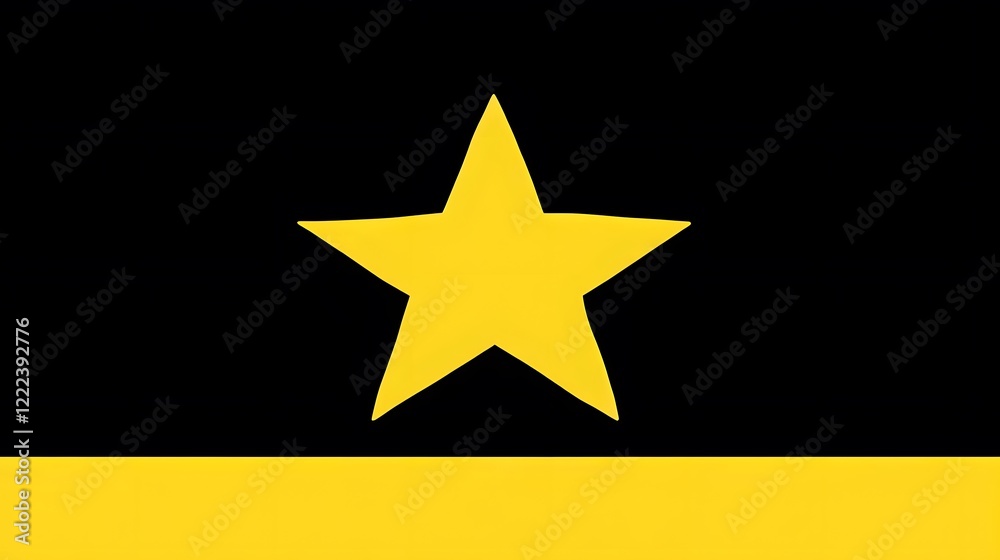 Obraz premium Abstract Black Yellow Star Design Minimalist Background Graphic