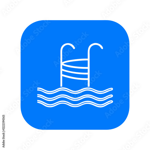 Swimming pool illustration on bright blue background for World Water Day concept
