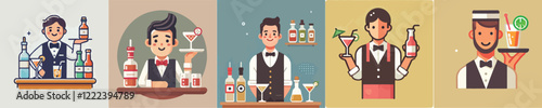 Bartender vector set