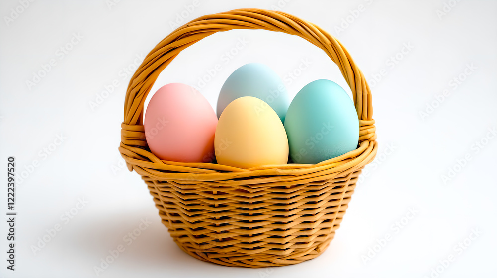 Easter. Easter colorful eggs in a basket Easter. Easter colorful eggs in a basket