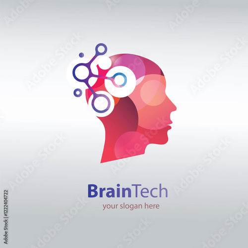 abstract symbol of smart technology, neural or artificial inteligence concept