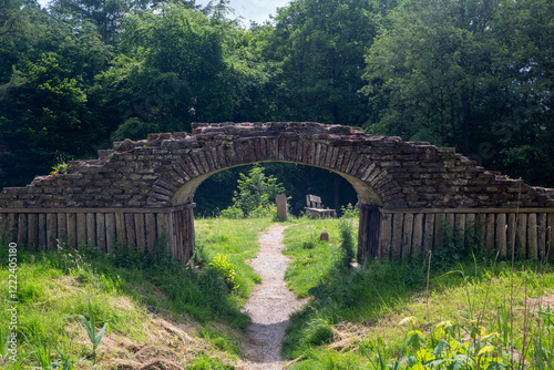 Ruins of 12th century motte castle Kuinre, Flevoland, Netherlands photo