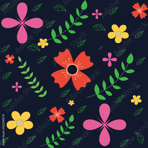 Vector floral seamless pattern design