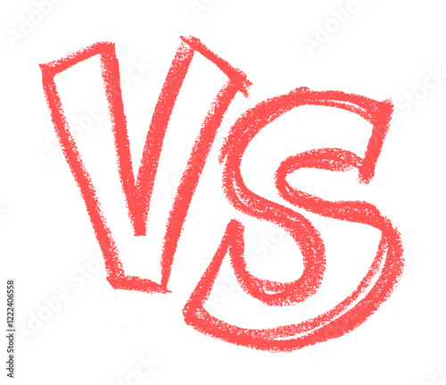 Versus VS Comic Crayon Chalk Drawing Vector