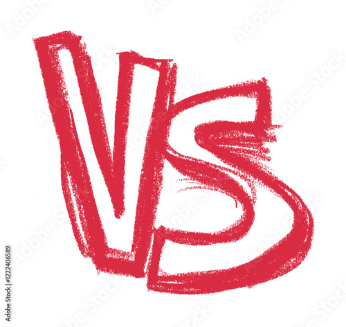 Versus VS Comic Crayon Chalk Drawing Vector