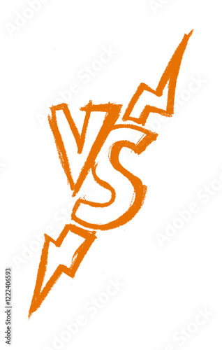 Versus VS Comic Crayon Chalk Drawing Vector