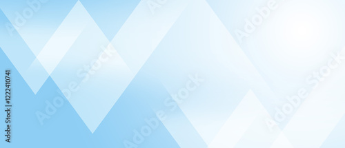 Abstract light blue background with geometric triangles overlay and copy space.