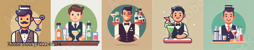 Bartender vector set