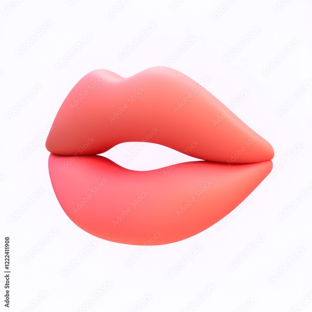 3d red lip lips illustration colors. 3d red lip lips illustration colors.