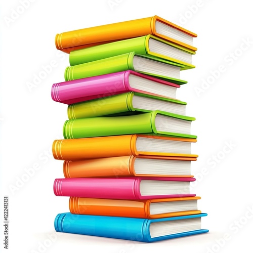 Wallpaper Mural Multicolored book stack forming vibrant literary tower representing academic growth and intellectual curiosity Torontodigital.ca