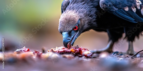 vulture eating carcass  photo