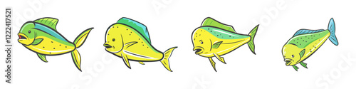 dorado mahi mahi icon, dorado mahi mahi vector illustration-simple illustration of dorado mahi mahi, perfect for dorado mahi mahi logos and icons