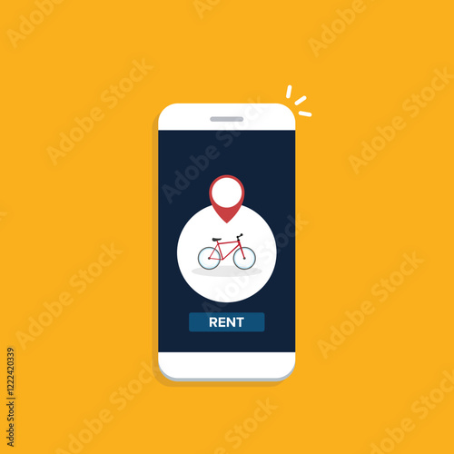 Bicycle rent or sharing bike application on a mobile phone.	