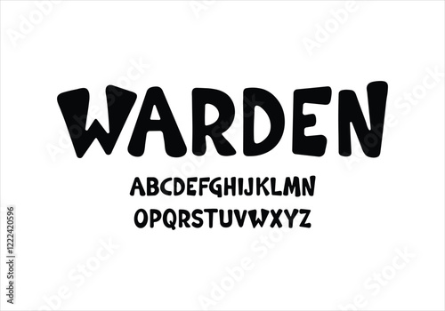 Warden font for logo and headline. Isolated vector typeset