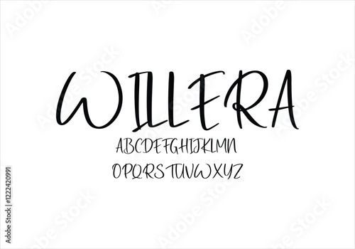 Willera font for logo and headline. Isolated vector typeset