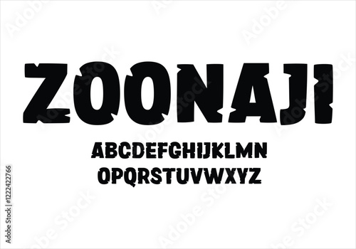 Zoonaji font for logo and headline. Isolated vector typeset