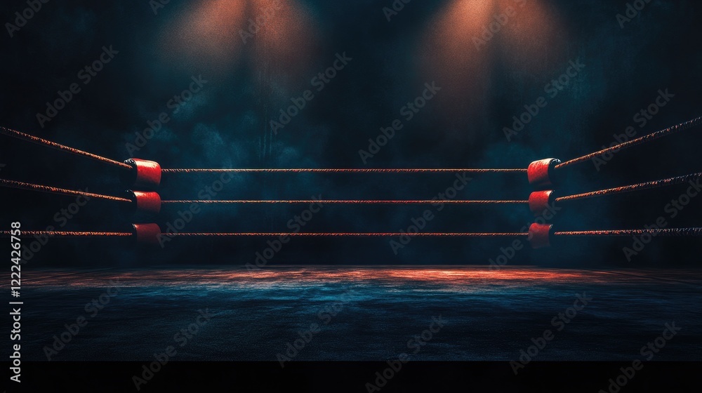custom made wallpaper toronto digitalEmpty professional boxing ring in the dark, illuminated spotlight. Sport background.