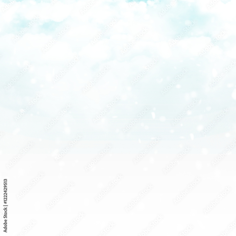 Falling Snow with cloudy sky isolated on a transparent Background Falling Snow with cloudy sky isolated on a transparent Background