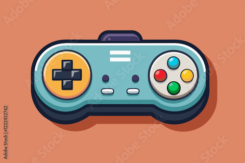 Retro 90s game controller vector illustration for nostalgic design