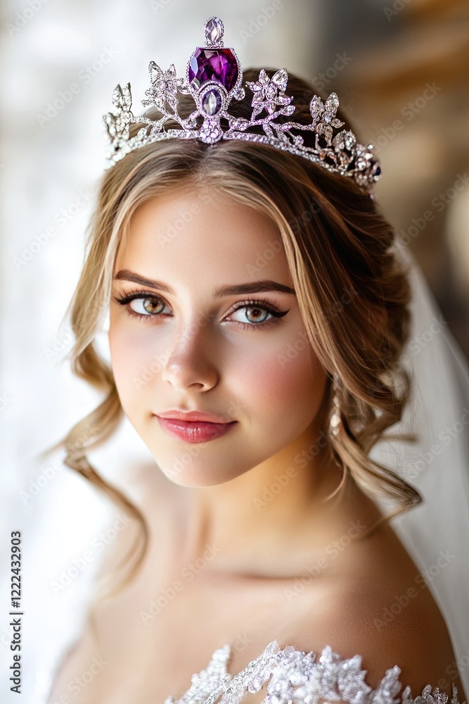 Fototapeta premium woman wearing expensive designer tiara 
