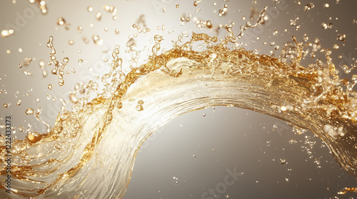 Golden Liquid Splash: A dyn...