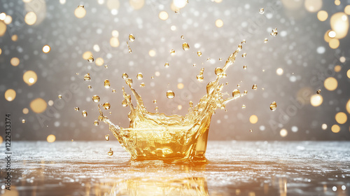 Golden Liquid Splash: A cap...