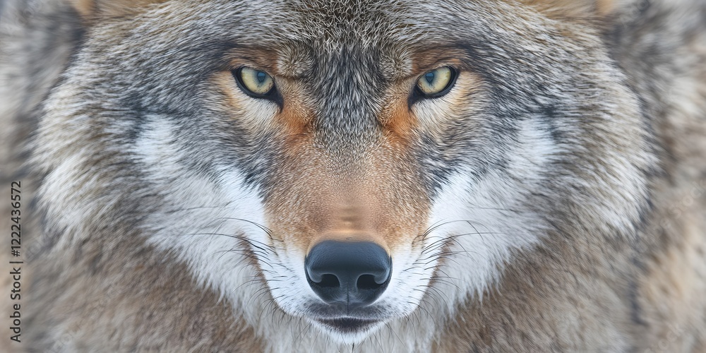 Close Up Wolf Face Portrait Intense Eyes Fur Wildlife Close Up Wolf Face Portrait Intense Eyes Fur Wildlife