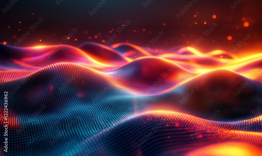 Fototapeta premium Abstract colorful grids, fluid design, 3d render, Generative AI