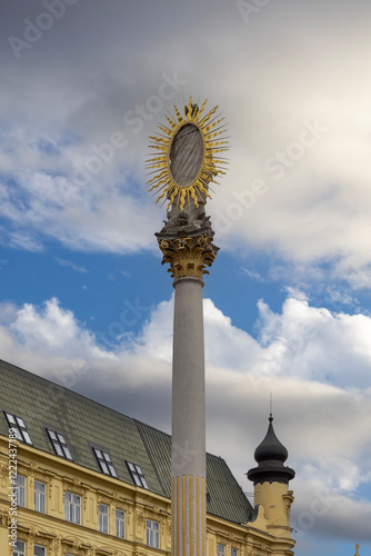 Plague Column (Morovy sloup) situated at Freedom Square, Brno, Czech Republic