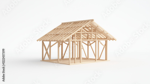 Wooden House Frame: A metic...
