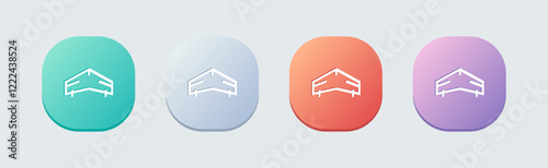 Glider line icon in flat design style. Fly signs vector illustration.