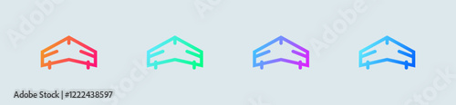 Glider line icon in gradient colors. Fly signs vector illustration.