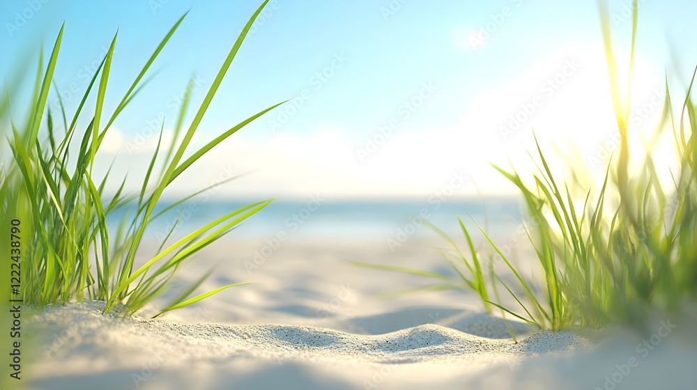 Serenity of Nature with Grass on Sand at the Beach during Daylight Serenity of Nature with Grass on Sand at the Beach during Daylight