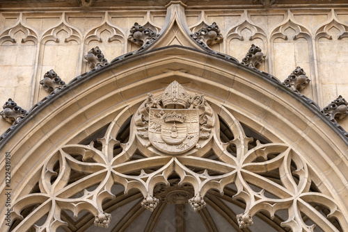 Obraz na płótnie Decorative facade of 11th century Cathedral of Saints Peter and Paul, Brno, Czech Republic, Moravia w salonie