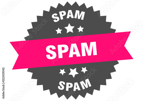 spam. spam round pink label isolated on transparent background