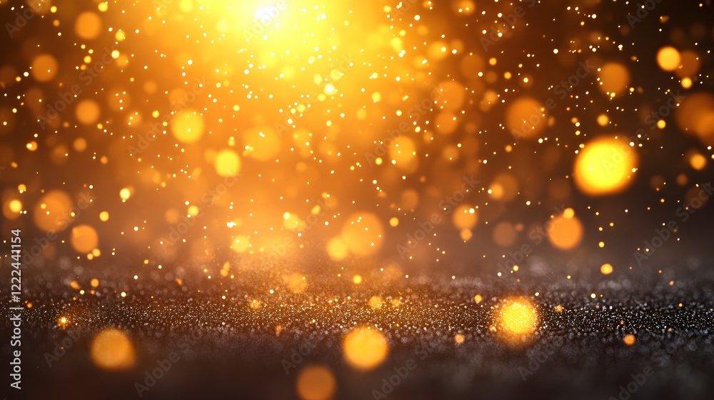 Obraz premium Glowing Golden Glitter Background Abstract Sparkle Texture