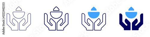 Diwali accessories icon in 4 different styles. Thin Line, Line, Bold, and Bold Line. Duotone style. Editable stroke